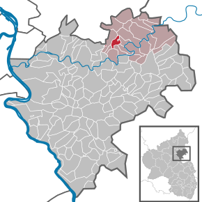 Poziția Holzappel pe harta districtului Rhein-Lahn-Kreis