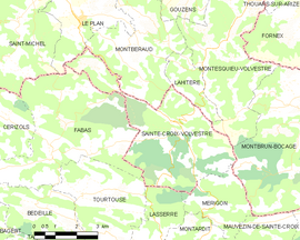 Mapa obce Sainte-Croix-Volvestre