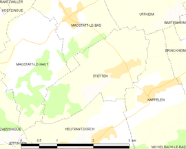 Mapa obce Stetten