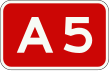 A5 motorway shield}}