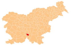 Localização do município de Sodražica na Eslovênia