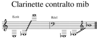 Estençión scrita e sonöra do clarinétto contrâto in Mib