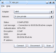 Screenshot of wpa gui