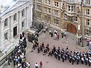 ☎∈ Trinity College graduands entering the Senate House during a University of Cambridge graduation ceremony.