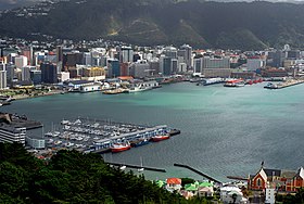 Lambton Harbour mit Blick auf Wellington City