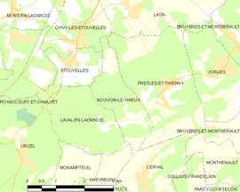 Mapa obce Nouvion-le-Vineux