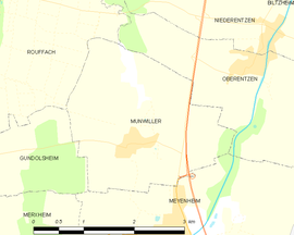 Mapa obce Munwiller