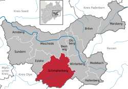 Kart over Schmallenberg