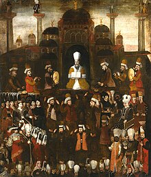 II. Osman'ın cülusunun Avusturya elçisinin yanında bulunan bir ressam tarafından çizilmiş portresi.