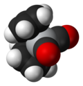 Space-filling model of the titanocene dicarbonyl molecule