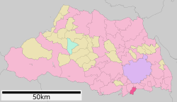 Location of Wakō (dark pink) in Saitama Prefecture