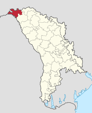Raionul Briceni pe harta Republicii Moldova