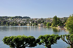 Kempraten, Ansicht vom Schloss Rapperswil über den Zürichsee