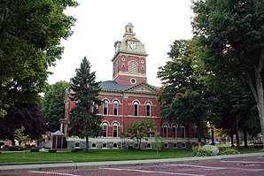 LaGrange County Courthouse in Lagrange, gelistet im NRHP Nr. 80000042[1]