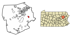 Location of Bear Creek Village in Luzerne County, Pennsylvania.