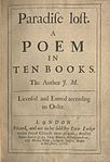 Användandet av långt s på titelsidan i John Miltons Det förlorade paradiset (1667).