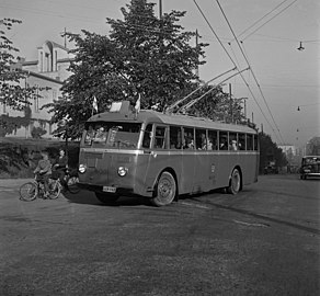 ASEAren Scania Hägglund trolebus bat Helsinkin.