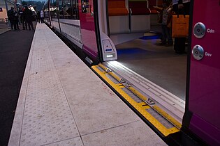 Vue du comble-lacune pour l'accès des personnes à mobilité réduite.