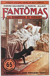 Fantômas portant sa cagoule et son collant noir de « rat d'hôtel » (couverture du 16e volume).