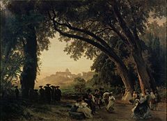 'Ball de Saltarello amb vista de Castel Gandolfo, 1865. Wallraf-Richartz Museum, Cologne, Germany.