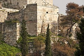 Colour photograph of the gate, showing its construction from large marble blocks.