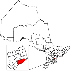 Toronto Şehri'nin Ontario'daki konumu