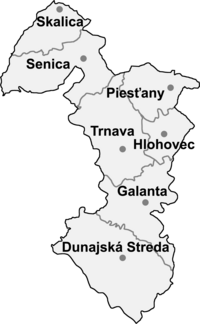 Distriktoj de Regiono Trnava