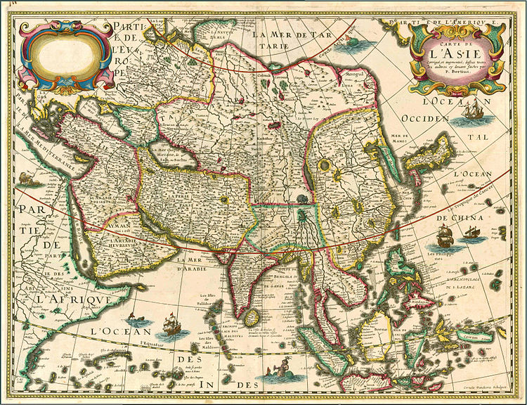 Peta Asia karya Pétrus Bertius, 1627