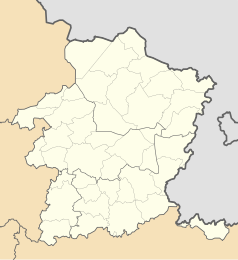 Mapa konturowa Limburgii, na dole znajduje się punkt z opisem „Bilzen”