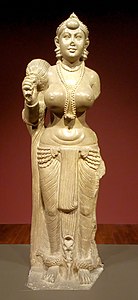 The Didarganj Yakshi (3rd century BCE) depicting the dhoti wrap