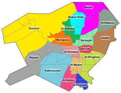 Al-Mydan on the District map of Damaskus