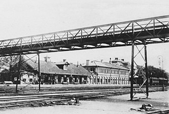 Stationen och gångbron, 1910.