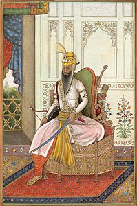 Maharaja Ranjit Singh of the Sikh Empire with a long beard.