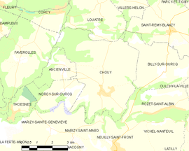 Mapa obce Chouy
