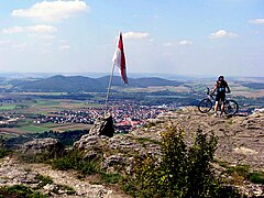 Blick vom Staffelberg auf Bad Staffelstein und die Eierberge