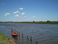 Arroio Chuí, het zuidelijkste punt van Brazilië, gezien vanuit Uruguay