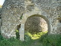 Main gatehouse of the outer perimeter, with some visible details from the early 20th century restoration attempt (August 2008)