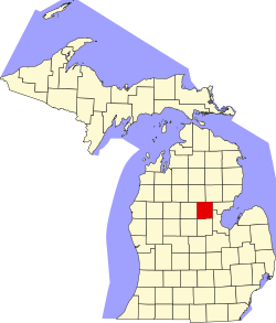 Gladwin County na mapě Michiganu