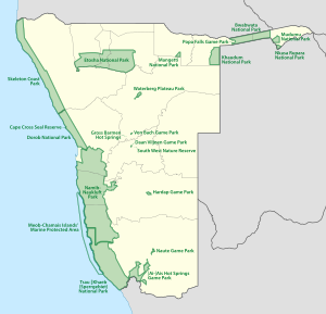 Map showing the location of Namib-Naukluft Park, Namibia