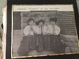 Three students at the New Cherokee Female Seminary