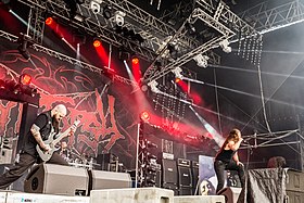 Performing at 2017's Party.San Metal Open Air festival in Germany.