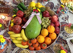 Fruits and Divan of Hafez in Yaldā Night