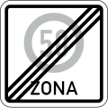 End of speed limit zone