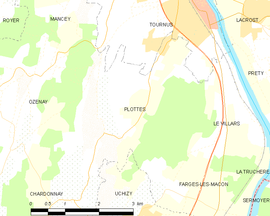 Mapa obce Plottes