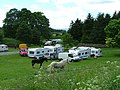 Caravans en paarden van Travellers in het Verenigd Koninkrijk