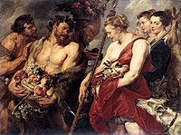 Peter Paul Rubens, Diana Returning from the Hunt, still life elements by a specialist on history painting(c. 1615)