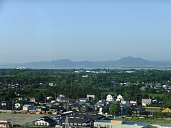 Panorama view of Hachirōgata, from Tennō Sky Tower