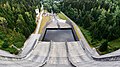 Looking down an overflow spillway