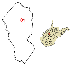 Location of Grantsville in Calhoun County, West Virginia.