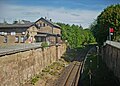 Bahnhof bestehend aus Empfangsgebäude, hölzernem Verbindungsbau und Wirtschaftsgebäude (Ostbahnhof Döbeln, Bahnhof Zentrum)